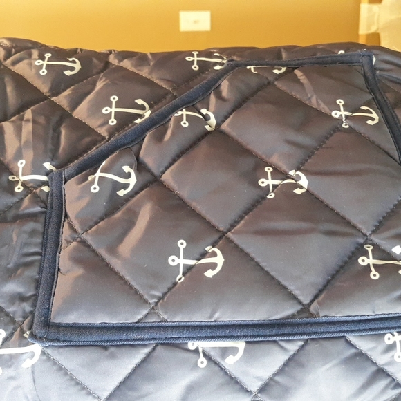 Ladies Blue Nylon Vest with Anchors - Picture 3 of 4